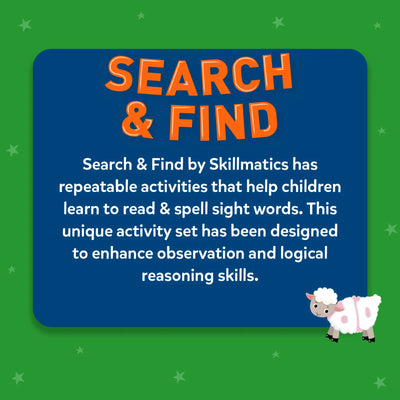 Educational game for children to learn reading and spelling on Search & Find Sight Words Mats