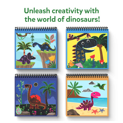 Travel Friendly Magical Scratch Art Book: World of Dinosaurs (ages 3-8)