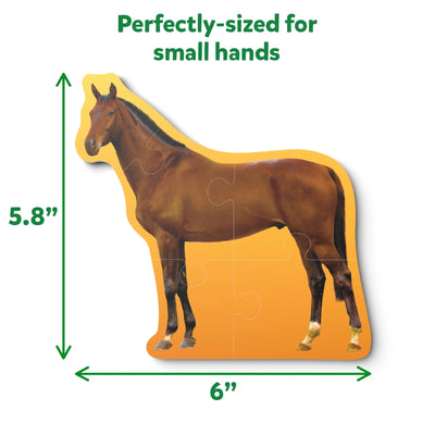 Brown horse-shaped puzzle from Step By Step Puzzle Farm Animals for ages 3+