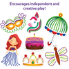 Colorful whimsical play figures including Mermaid Unicorn Mask Cake Umbrella Crown Butterfly for Kids Art