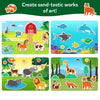 Children’s sand art activity set with four animal-themed scenes for creative fun