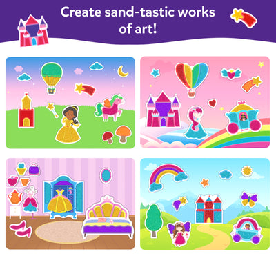 Sand-Tastic Art craft kit for creating princess and unicorn fantasy sand art for kids