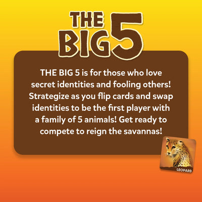 The Big 5 | Animal Themed Game of Secret Identities & Strategic Card-Flipping (ages 6+)