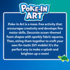 Blue box with white borders promoting mess-free craft activity for kids ages 4-9