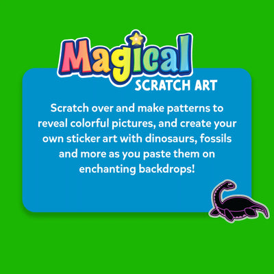 Travel Friendly Magical Scratch Art Book: World of Dinosaurs (ages 3-8)