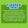 Green product card for Tangram Twist Amazing Animals game with details for ages 4-7