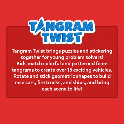 Children’s puzzle and sticker activity set from Tangram Twist Off We Go for ages 4-7