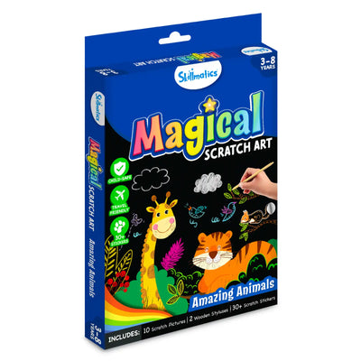 Travel Friendly Magical Scratch Art Book: Amazing Animals (ages 3-8)