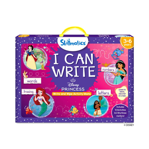 Skillmatics Disney Princess I Can Write reusable activity mats for kids ages 3-6
