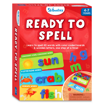 Children’s educational spelling game set from Ready To Spell Learning Activities for ages 4-7