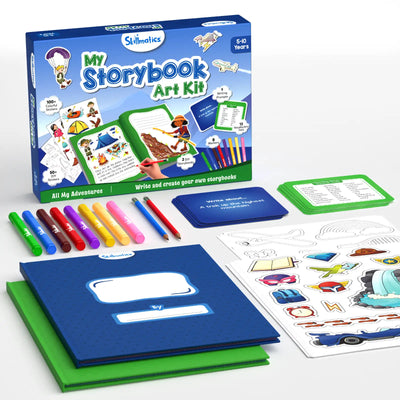 My Storybook Art Kit All My Adventures for kids ages 5-10 with story prompts and stickers