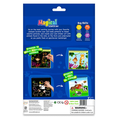 Travel Friendly Magical Scratch Art Book: Amazing Animals (ages 3-8)