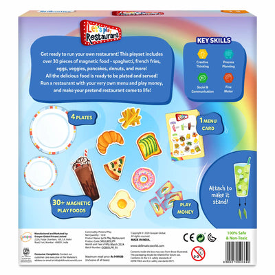 Let's Play Restaurant | Magnetic Pretend Play Set (Ages 3-8)