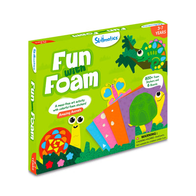 Lime green Fun with Foam craft kit box with animal foam stickers for ages 3-7
