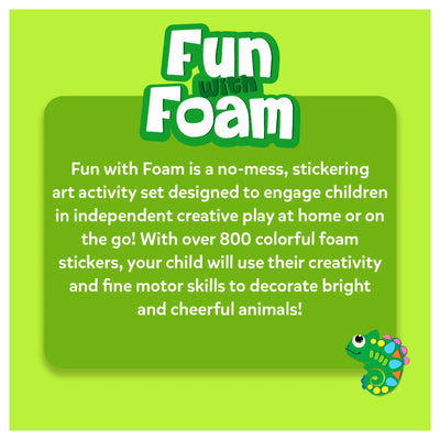 Children’s art activity set with over 800 colorful foam animal stickers for decorating