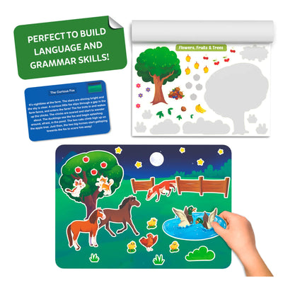 Educational language and grammar skills building toy with interactive components for kids