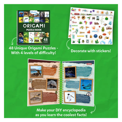 Educational puzzle and sticker kit for creating a DIY encyclopedia with Craftsopedia