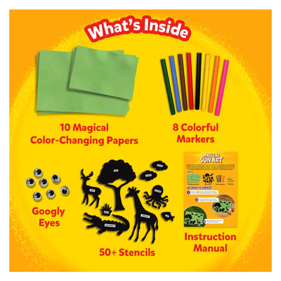 Magical Sun Art Animals Sun Paper Art Kit with color-changing papers and craft supplies