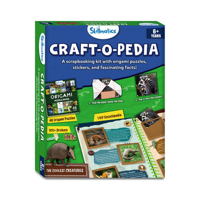 Skillmatics Craft-O-Pedia scrapbooking kit with origami puzzles stickers and encyclopedia