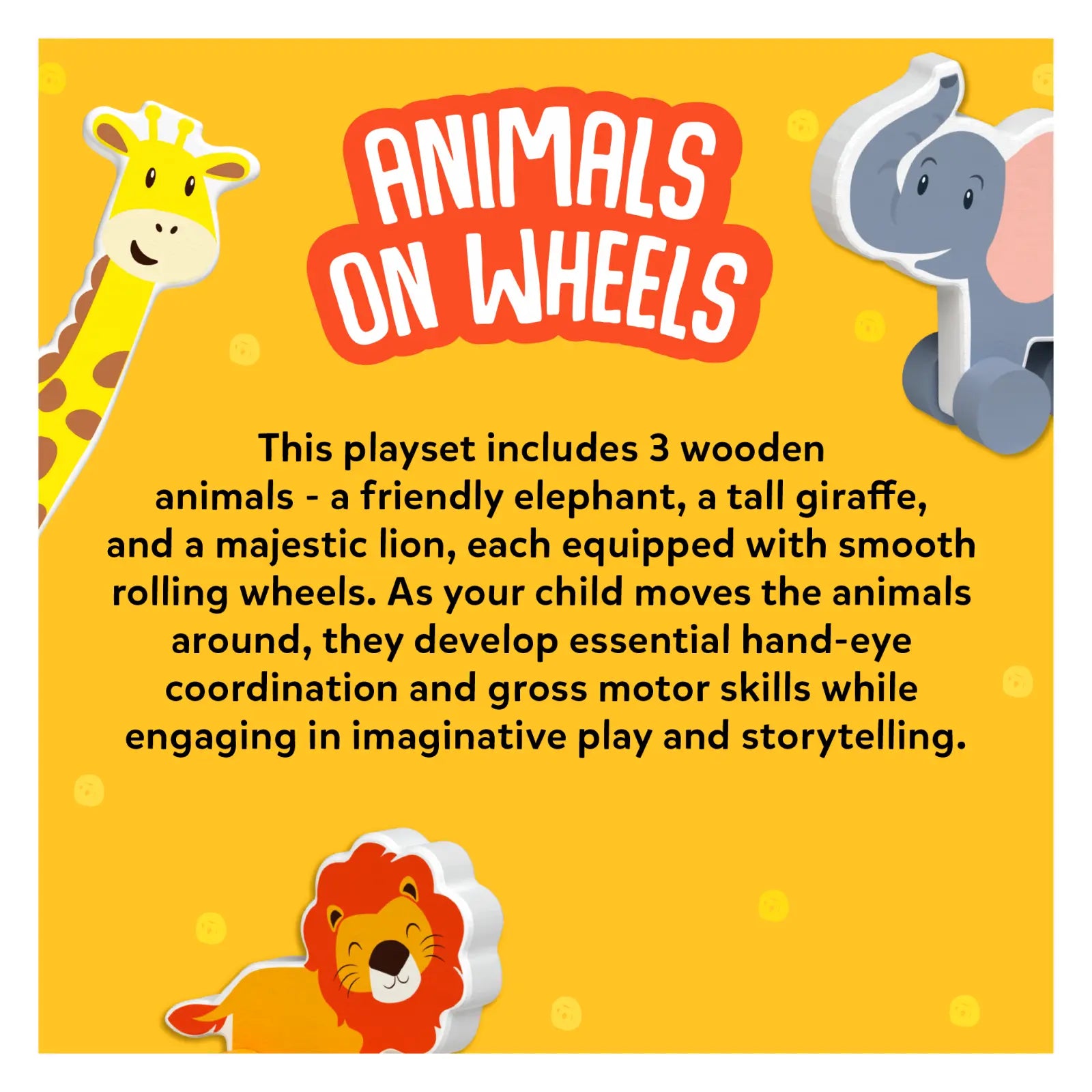 Animals on Wheels | Wooden Animal Toys on Wheels (9 months - 3 years)