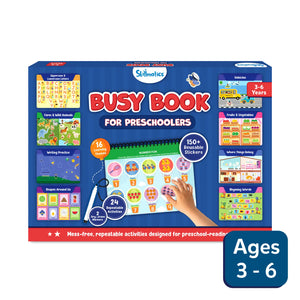 Skillmatics Busy Book for Preschoolers with reusable stickers and dry-erase markers