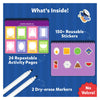 Educational activity set with reusable stickers, dry-erase markers, and activity pages for preschoolers