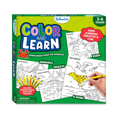 Color and Learn: Animals | Colouring Book (ages 3-6) - Learning & Education