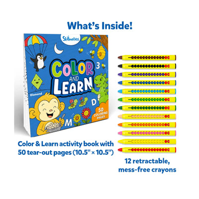 Color and Learn: Letters Numbers Phonics and Shapes | Colouring Book (ages 3-6) - Learning & Education