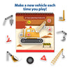 Children’s magnetic play set with construction vehicles and accessories from Peelies activity book