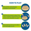 Instructions for playing Colour Crush Thrilling Memory Game with wooden pegs and die