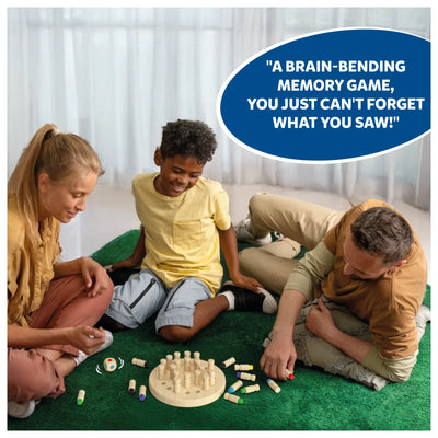 Wooden memory game with colorful pegs and pieces for ages 4+ in Colour Crush product