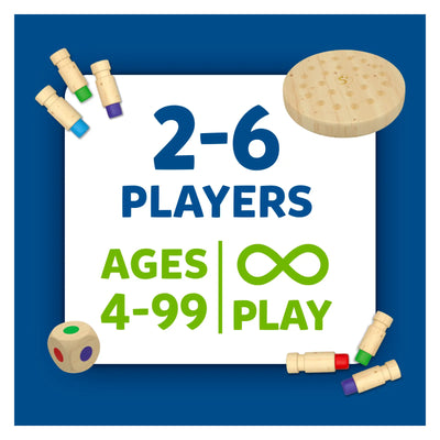 Board game box insert showing player count and age range for Colour Crush Memory Game