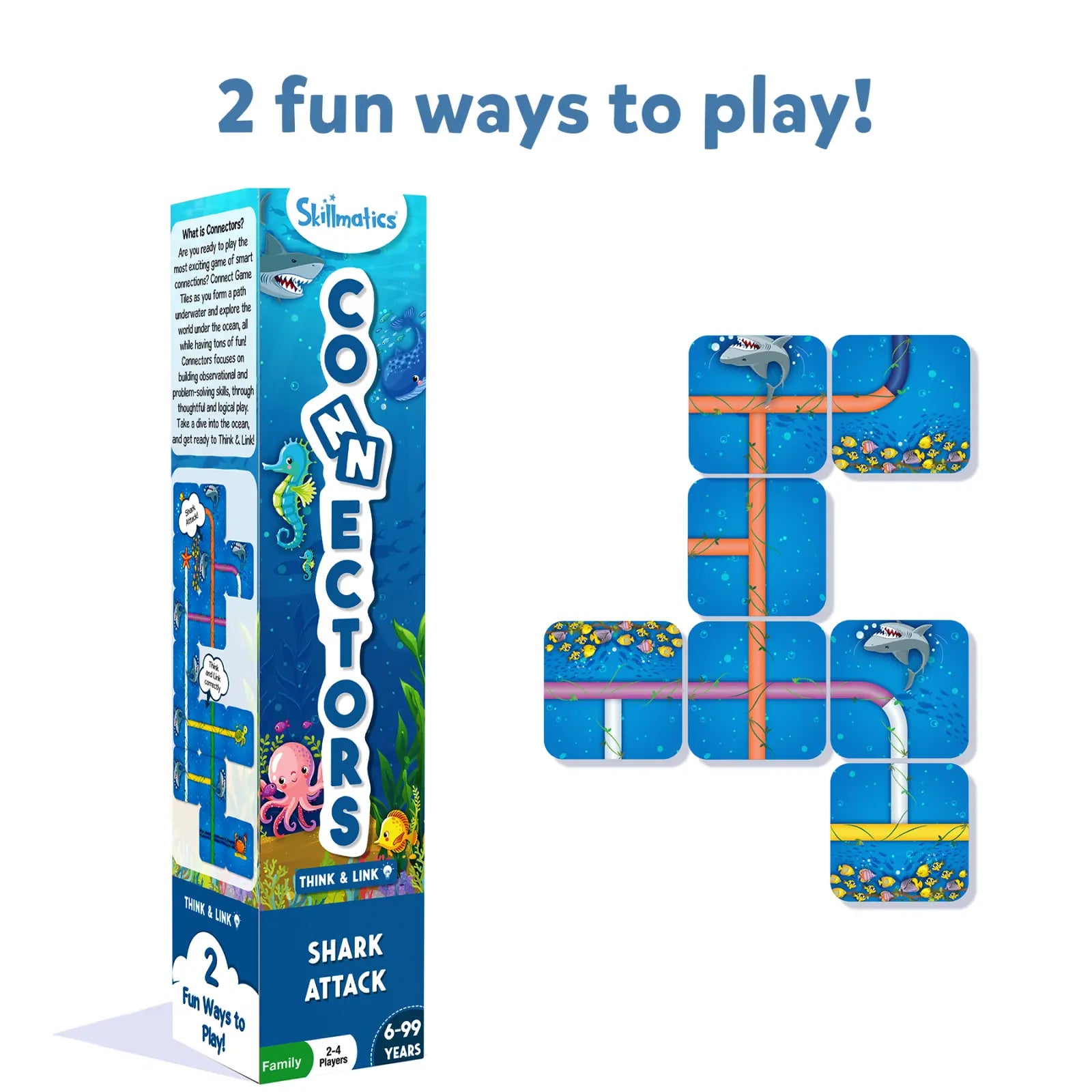 Connectors Shark Attack | Domino & Tile Game (ages 6+)