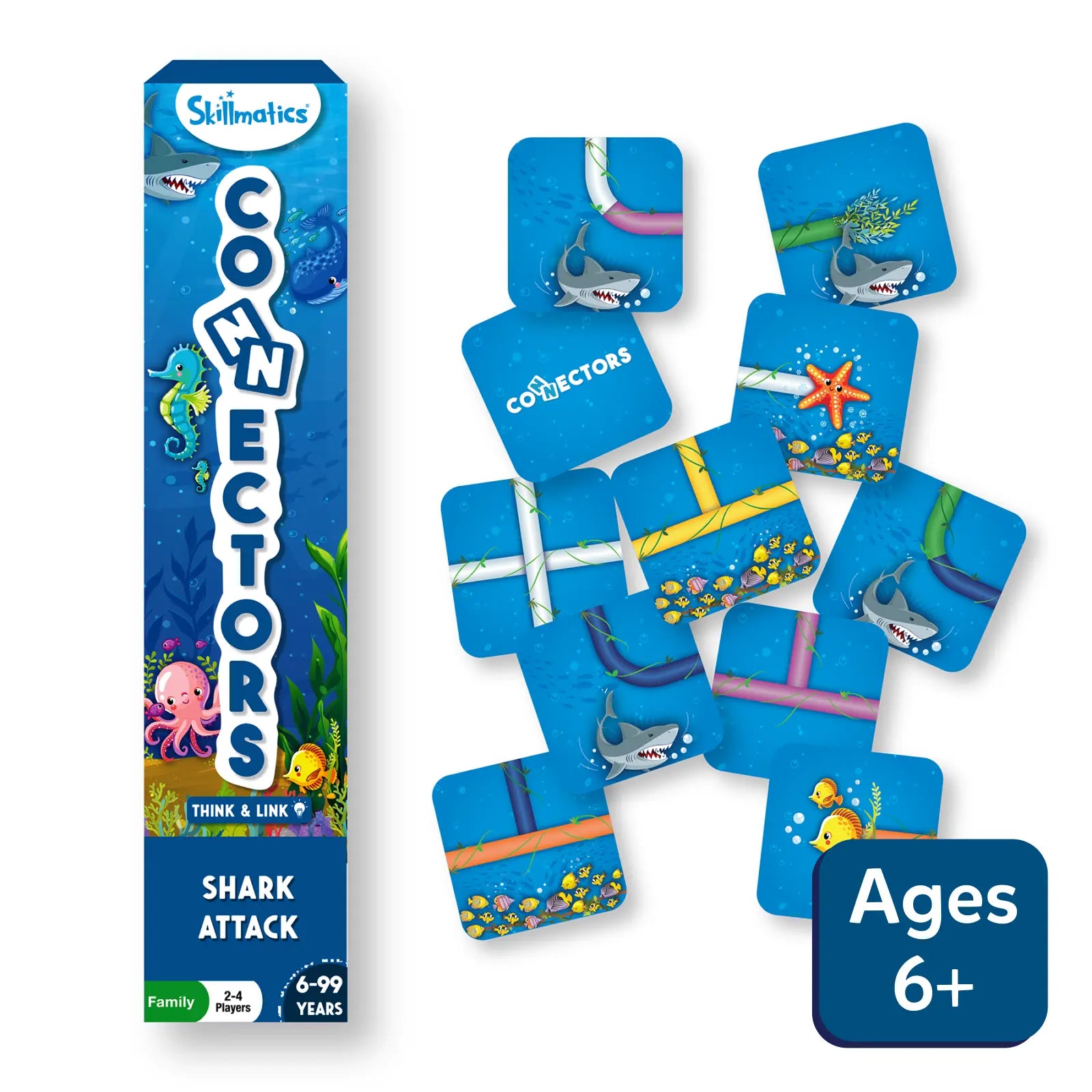 Connectors Shark Attack | Domino & Tile Game (ages 6+)