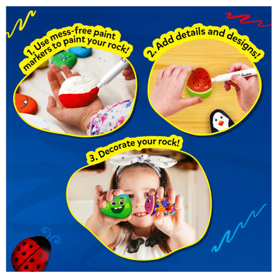 Rock painting kit for children in the Crafty Playtime Bundle for ages 4-12