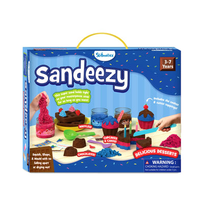 Sandeezy Delicious Desserts sensory play set for creating dessert-themed sand creations
