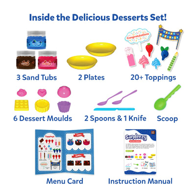 Sandeezy: Delicious Desserts | Sensory Toy & Pretend Play Set (ages 3-7)