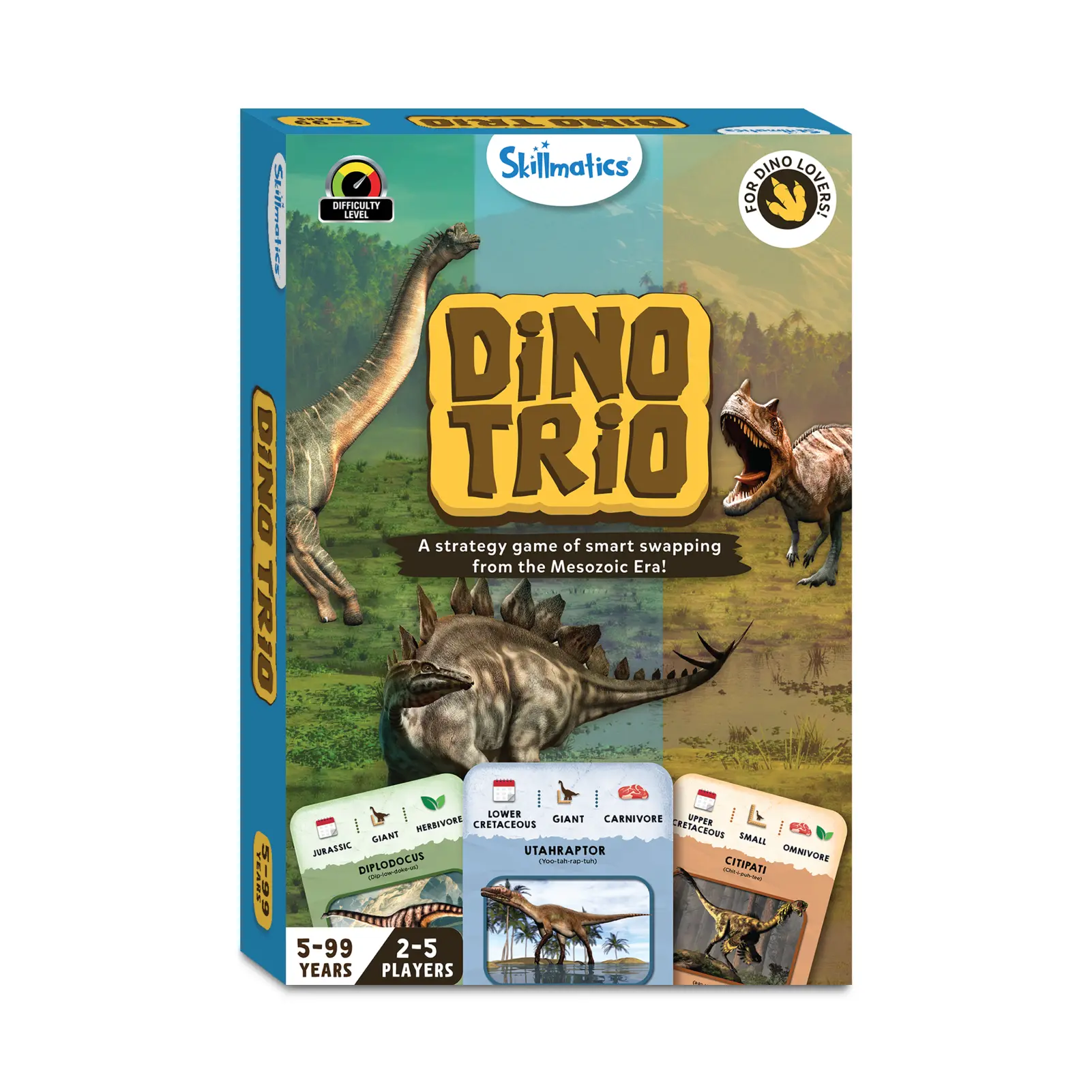 Dino Trio | Dinosaur Themed Strategy Game of Smart Swapping (ages 5+)