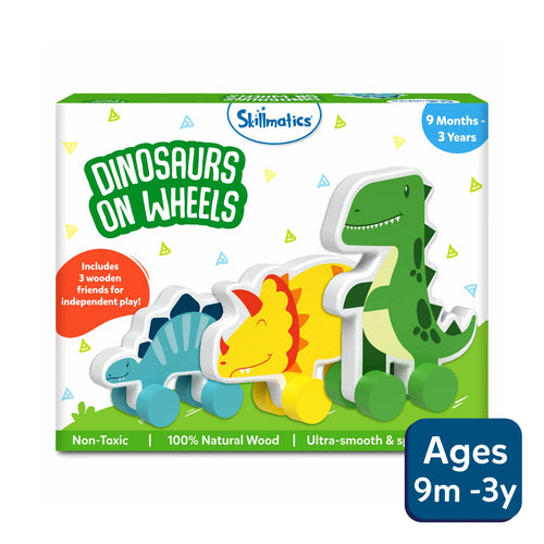 Dinosaurs on Wheels | Wooden Dinosaur Toys on Wheels (9 months - 3 years)