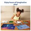 Young girl creating with Disney Frozen foil art kit for ages 4-9