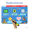 Blue Disney Write & Wipe Combo activity mat with characters and shapes for tracing and writing