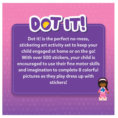 Sticker art activity set for children from Dot it! Dress up no mess sticker art kit