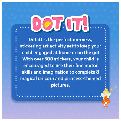 No-mess sticker art set with over 500 Unicorns and Princess-themed stickers for kids