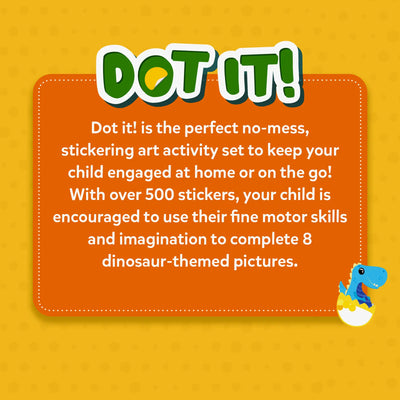 Dinosaur-themed sticker art activity set with over 500 stickers for children ages 3-7