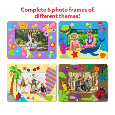 Set of four customizable decorative photo frames from Dot it! No Mess Sticker Art for kids
