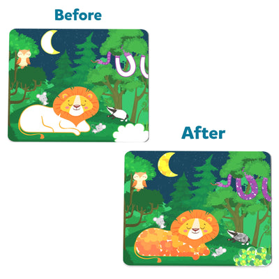 Color-changing cartoon lion puzzle from The Ultimate Animal Art Bundle for ages 3-8