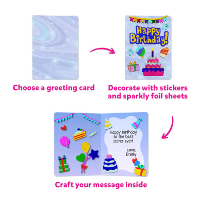 Step-by-step guide to making a personalized birthday greeting card with Foil and Snip Creative Kit