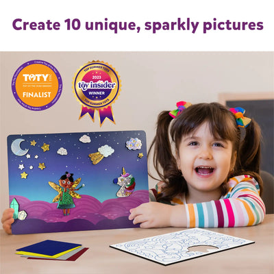 Children’s art activity set for creating sparkly mythical creature pictures in Fairy Tale Craft Kit