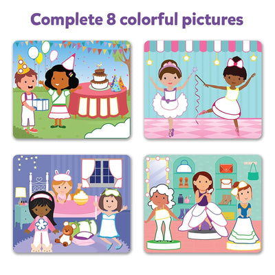 Colorful picture puzzles with children in various activities from Stick & Create Magical Wonderland Bundle