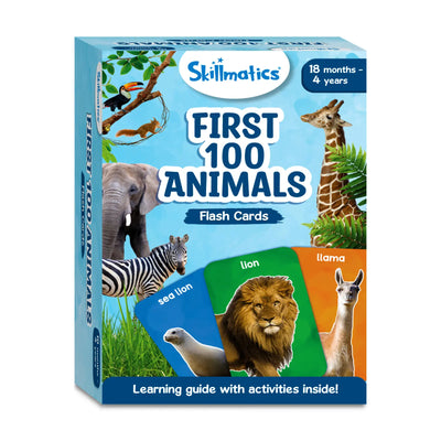Box of First 100 Animals flashcards for toddlers ages 1 to 4 from Flash Cards for Toddlers